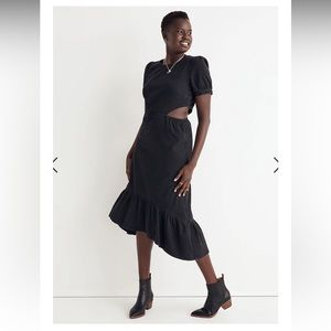NWT Madewell Denim Cutout Midi Dress in Mulgrove Wash, 0
